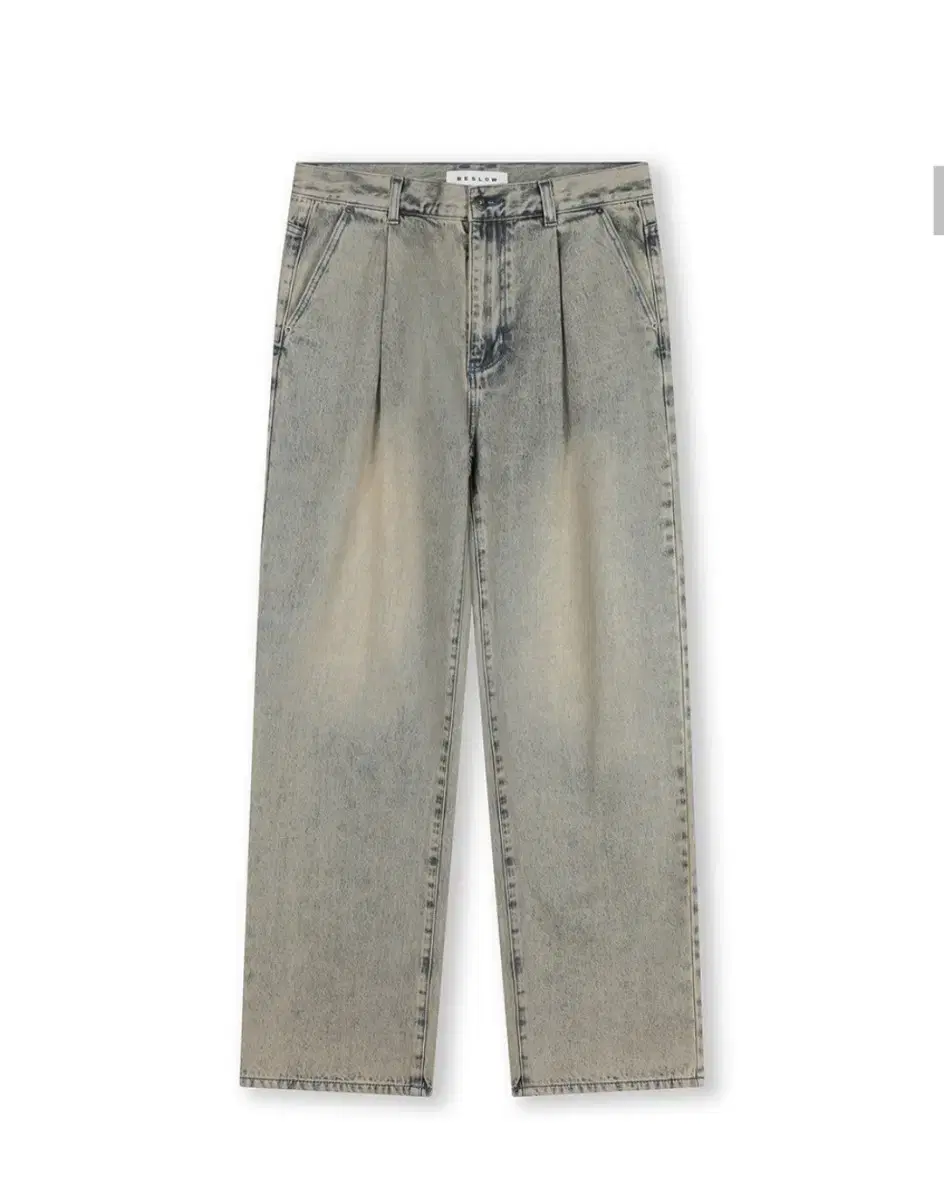 비슬로우 WASHED ONE TUCK DENIM PANTS SAnd